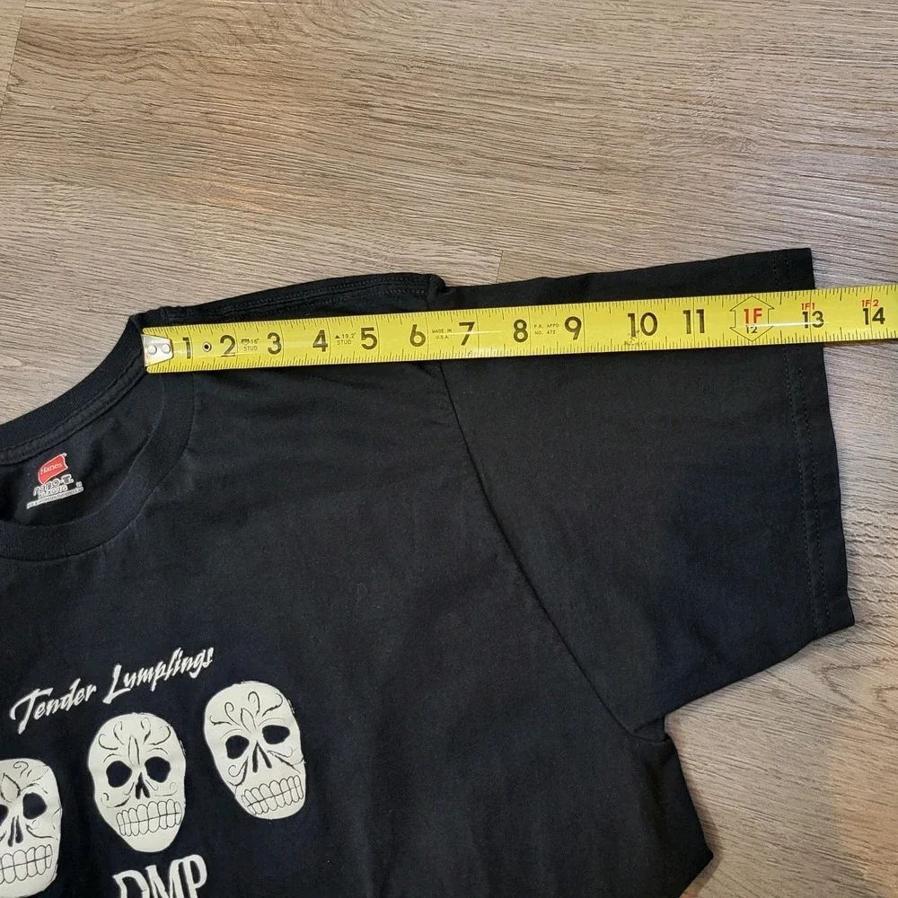 Hanes Men's Shirt Black Tender Lump lings DMP Skull, Skeleton At Back Sz XL - Picture 4 of 8